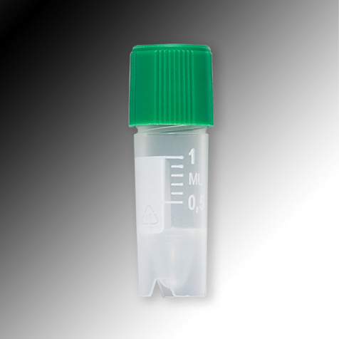 Globe Scientific Sample Tube, 1.2mL, External Threads, PP, White Graduations & Marking Area, Conical Bottom, Self-Standing Image